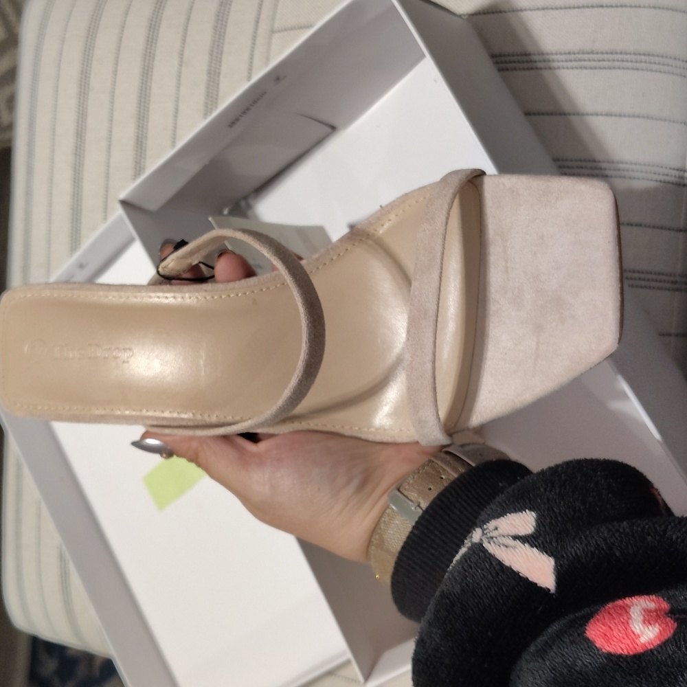 New The Drop Collection Avery Square Toe Strappy Sandal Heel Size Woman's 11 - Picture 3 of 6